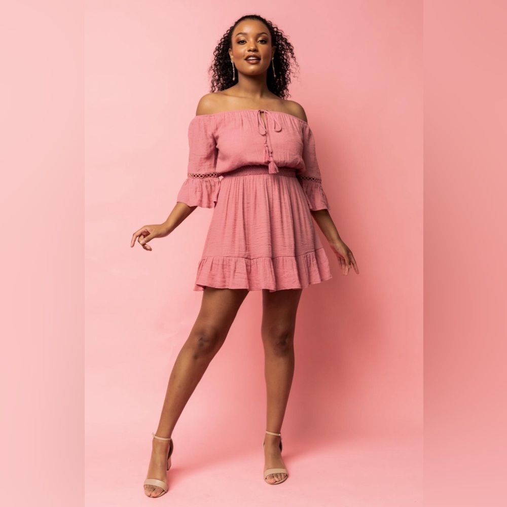 Baltic Born Magnolia off the shoulder Mini Dress Size L